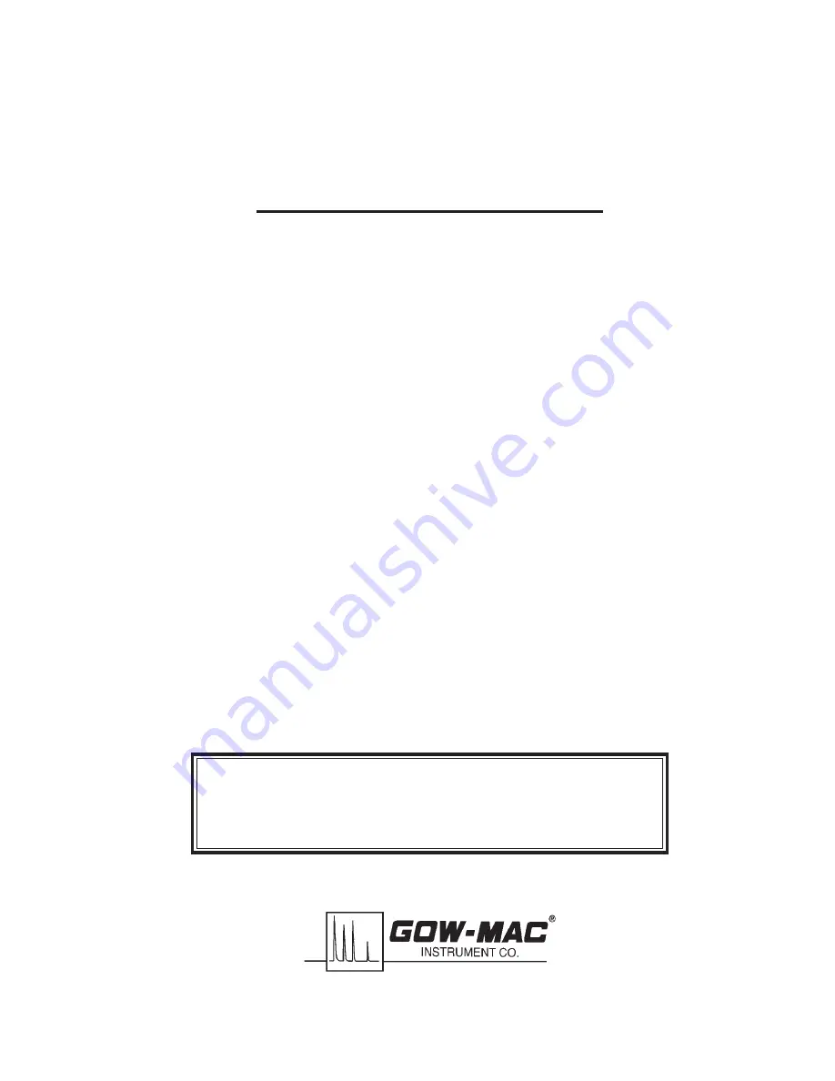 Gow-Mac 400 Series Operating Manual Download Page 1