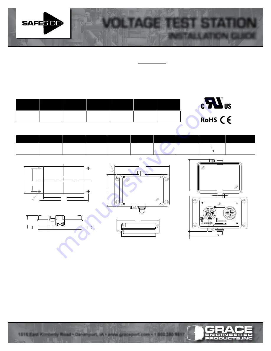 Grace SafeSide P-S10S21-M2RX Series Installation Manual Download Page 1