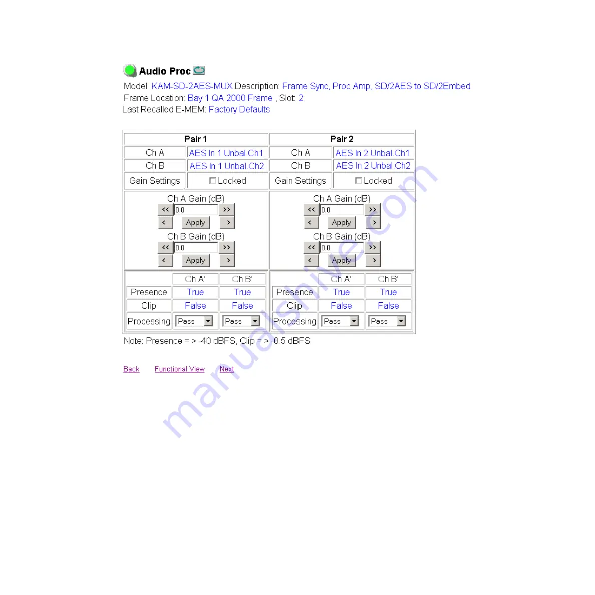 GRASS VALLEY KAM-SD-2AES Instruction Manual Download Page 56