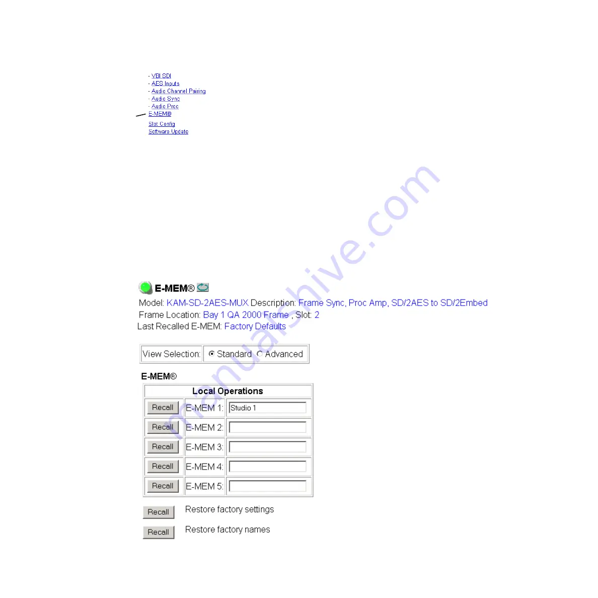 GRASS VALLEY KAM-SD-2AES Instruction Manual Download Page 57