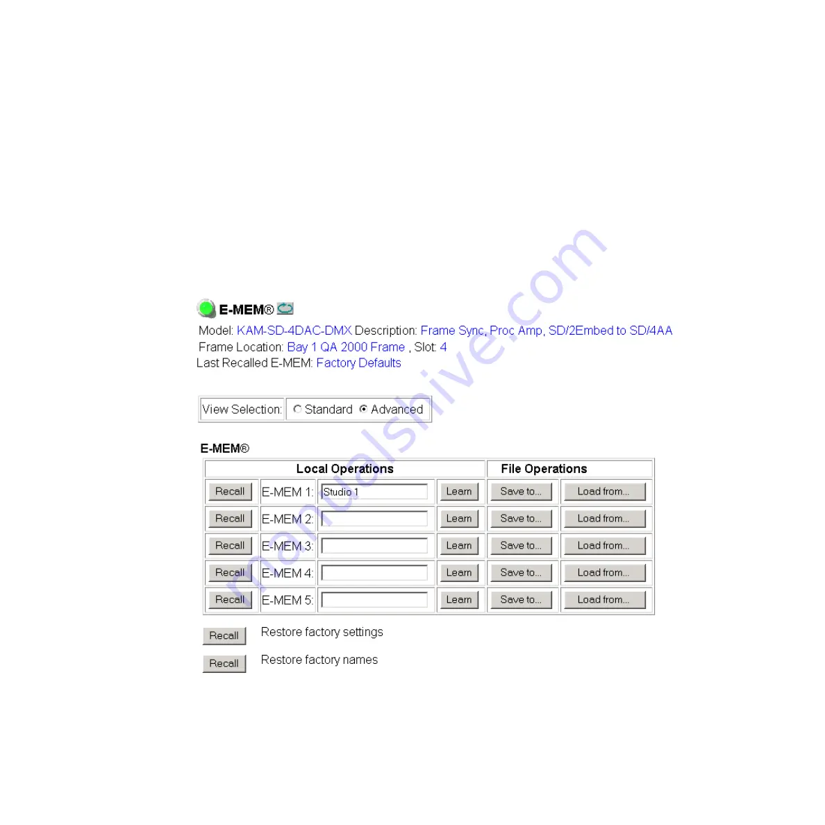 GRASS VALLEY KAM-SD-4DAC-DMX Скачать руководство пользователя страница 55