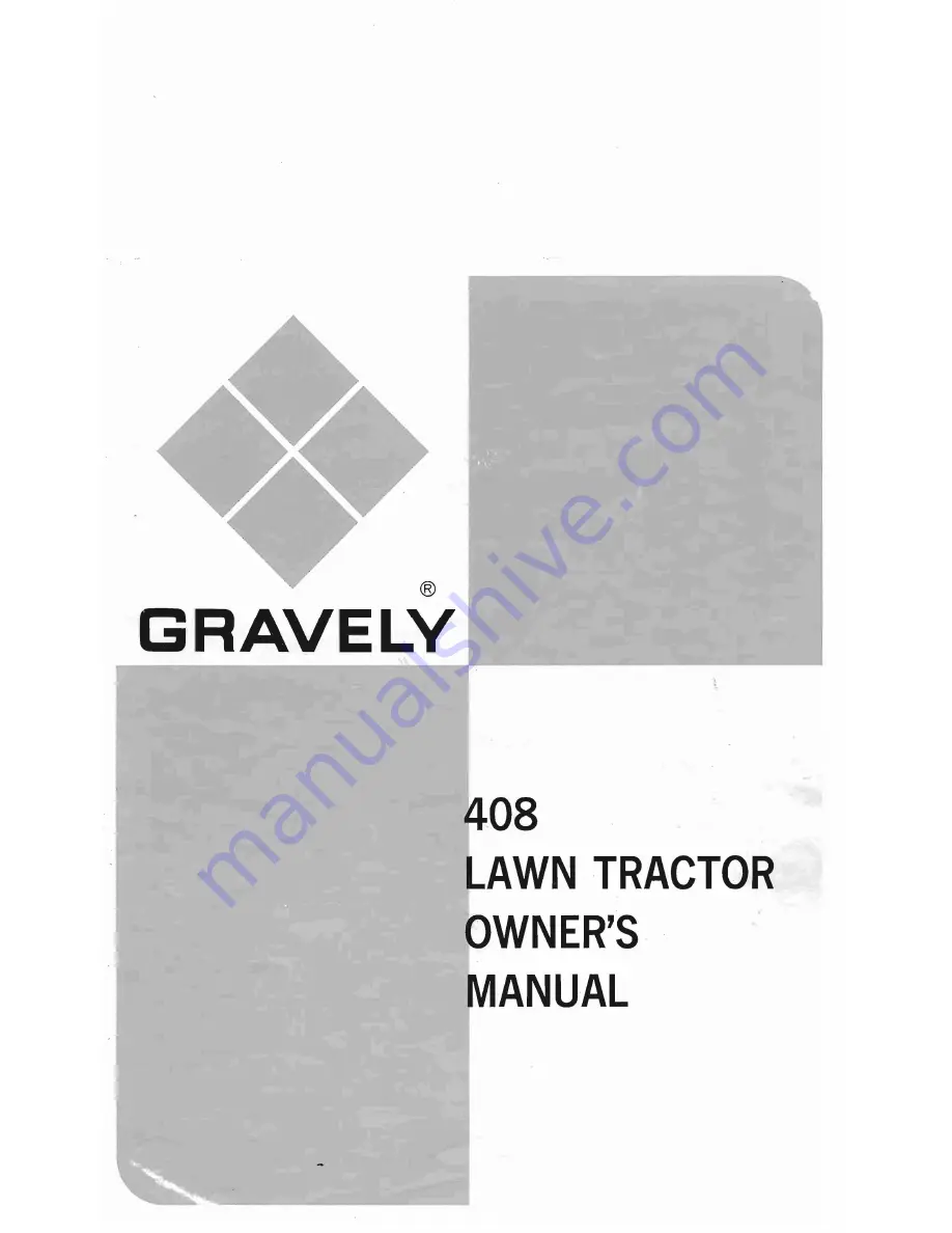 Gravely 408 Owner'S Manual Download Page 1