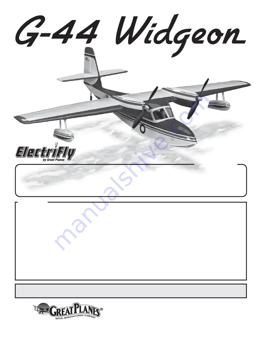 GREAT PLANES G-44 widgeon Instruction Manual Download Page 1