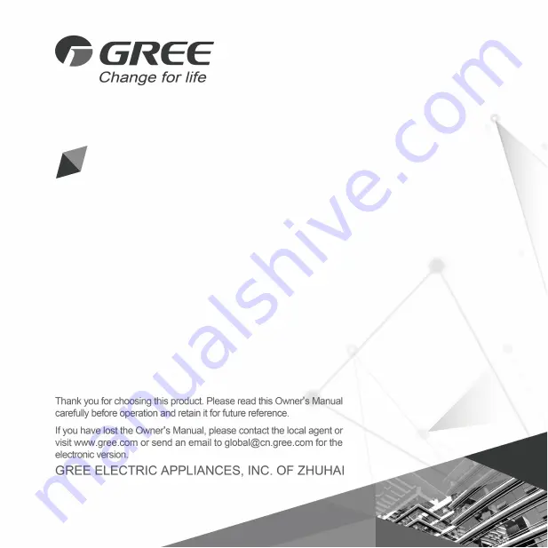 Gree XE70-33/H Owner'S Manual Download Page 1