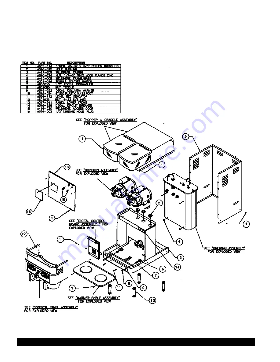 Grindmaster American Metal Ware P400GNB-E Operation And Instruction Manual Download Page 20