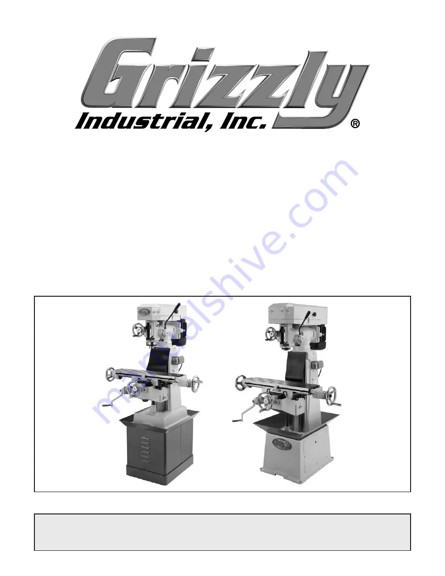 Grizzly G0728 Owner'S Manual Download Page 1