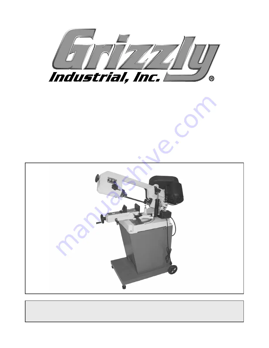 Grizzly G9742 Owner'S Manual Download Page 1