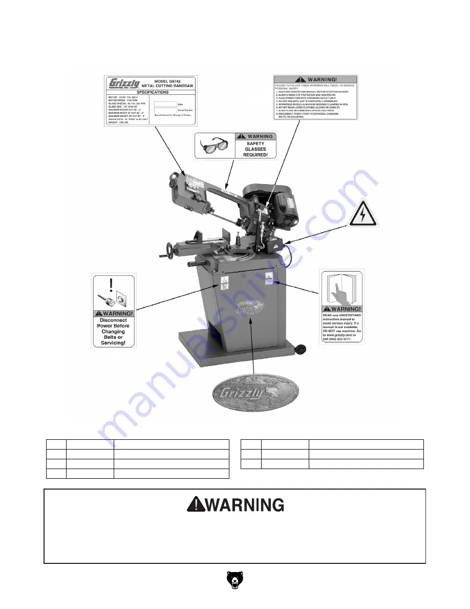 Grizzly G9742 Owner'S Manual Download Page 40