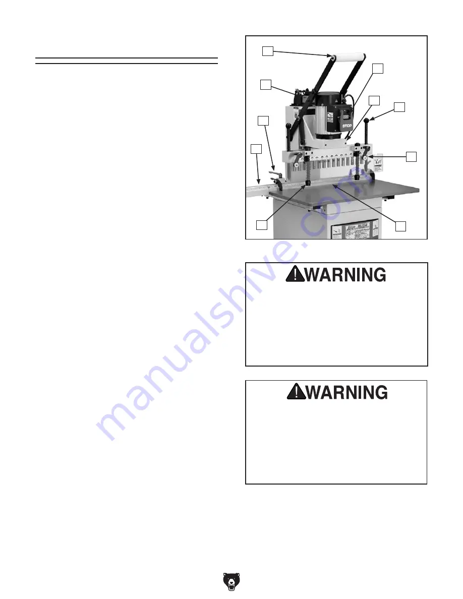 Grizzly Line Boring Machine G0642 Owner'S Manual Download Page 6