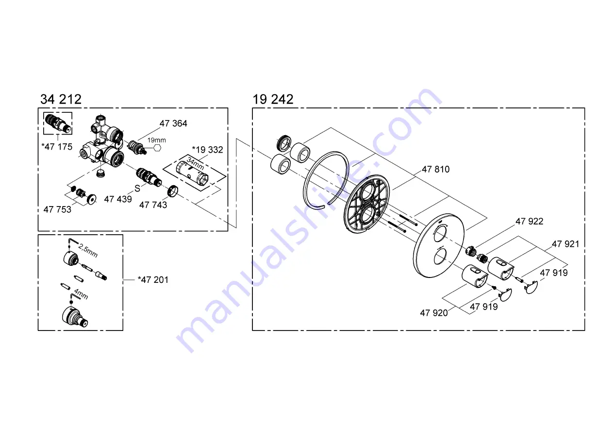 Grohe Grohtherm 2000 19 242 Installation Instruction Download Page 3