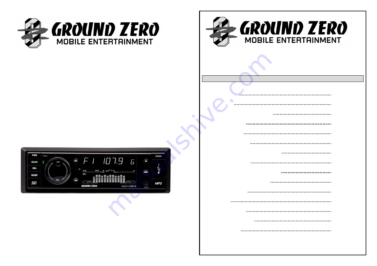 Ground Zero GZCR 335BT Owner'S Manual Download Page 21