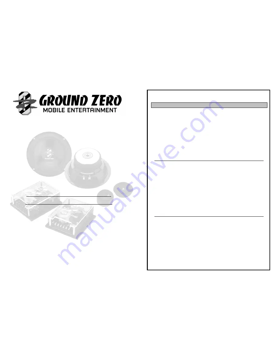 Ground Zero GZHC 165XII User Manual Download Page 2