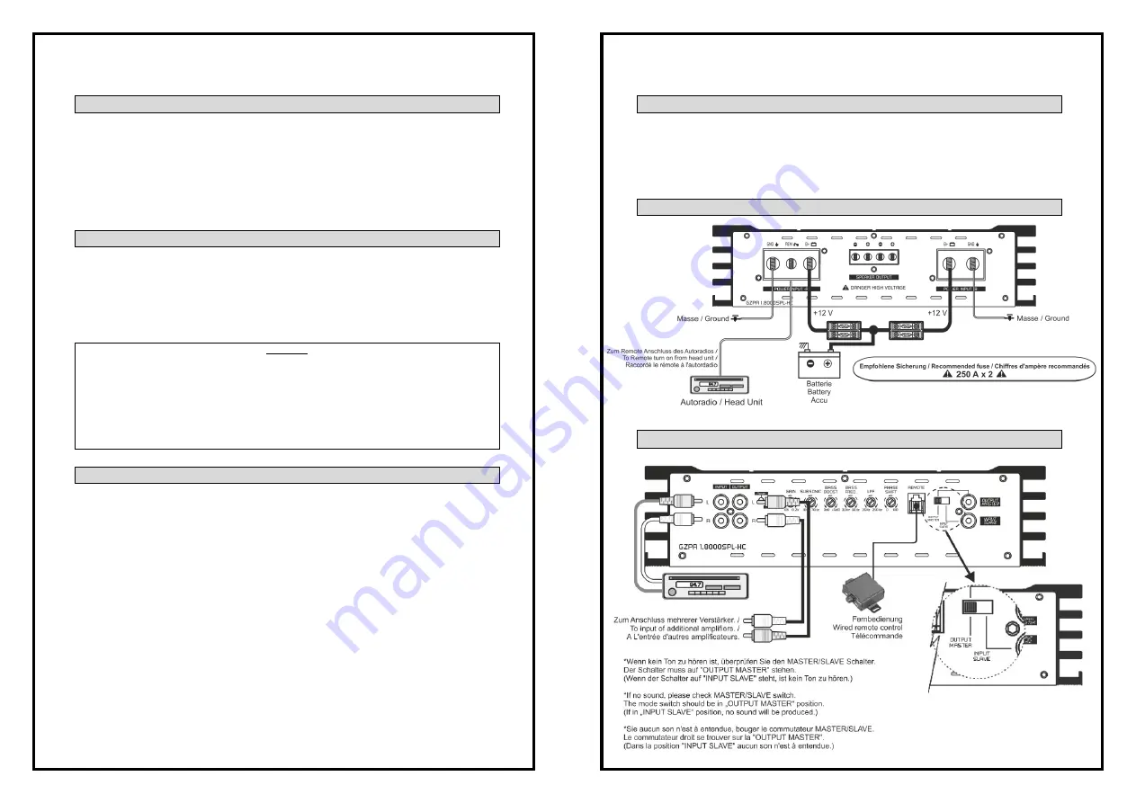 Ground Zero GZPA 1.8000SPL-HC Owner'S Manual Download Page 8