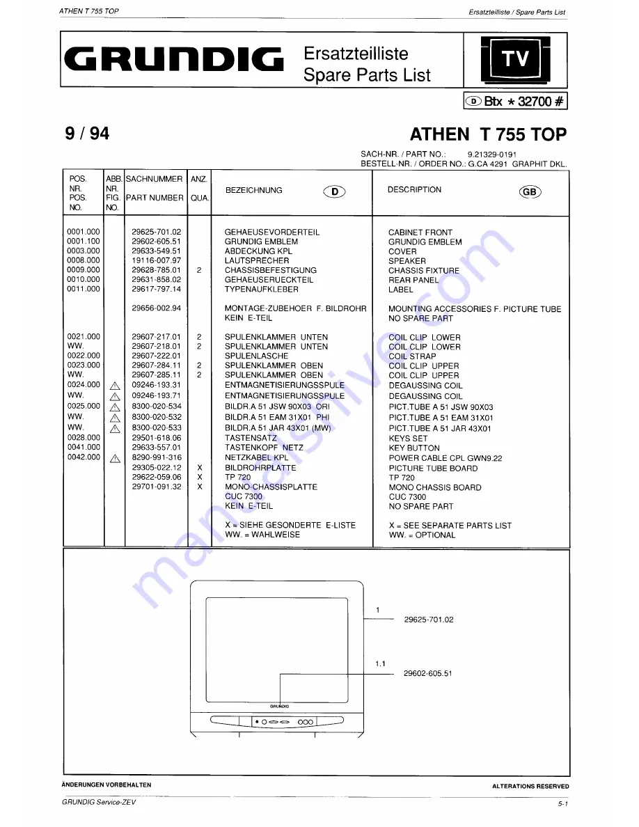 Grundig Athen T 755 TOP Скачать руководство пользователя страница 48