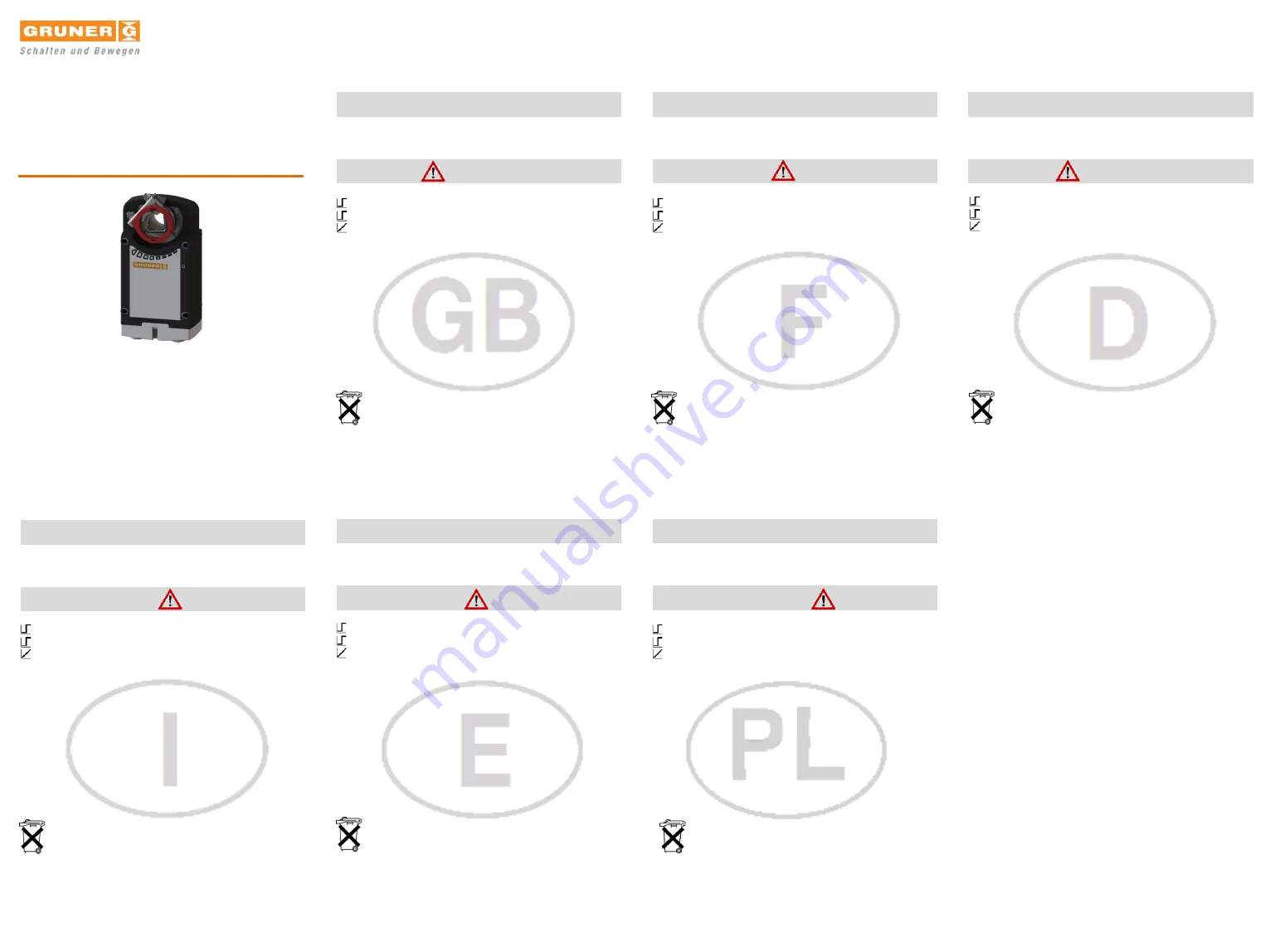 Gruner 361 Operating And Mounting Instructions Download Page 1