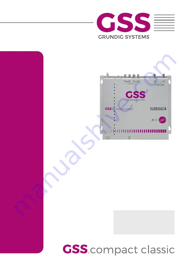 GSS compact STC 4-16 CT lite Скачать руководство пользователя страница 1