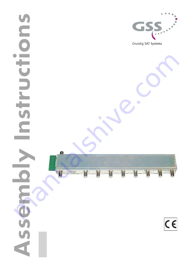 GSS GAK 7100 Assembly Instructions Manual Download Page 1