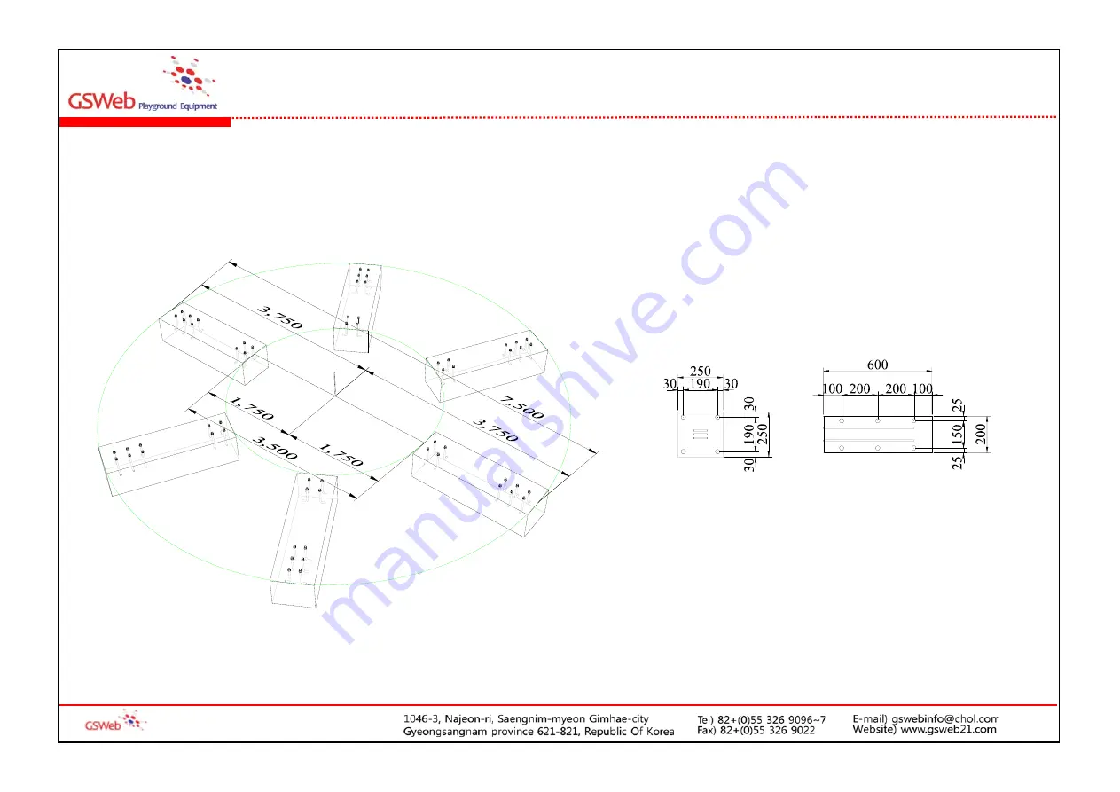 GSWeb Playground Equipment GS-W5002 Installation Manual Download Page 8