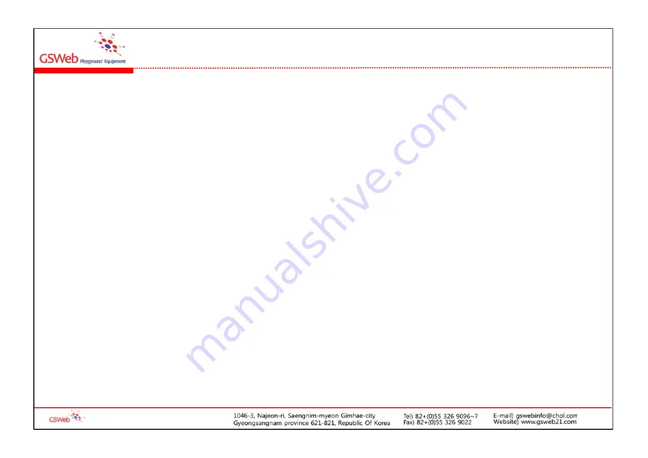 GSWeb Playground Equipment GS-W5002 Installation Manual Download Page 16