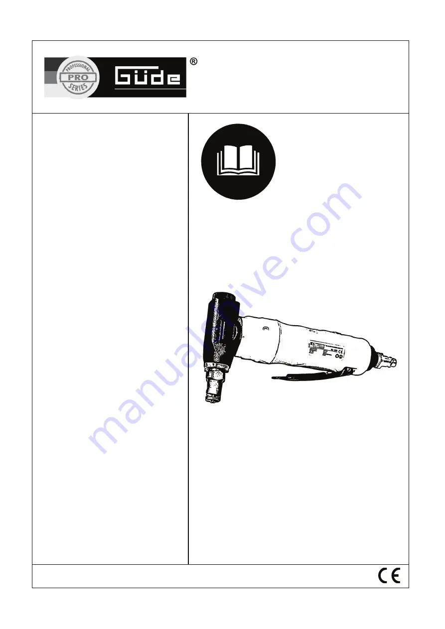 Gude 2600 PRO Operating Instructions Manual Download Page 1