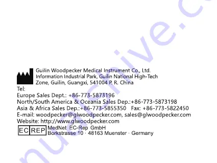 Guilin Woodpecker Medical Instrument Minipex Instruction Manual Download Page 44