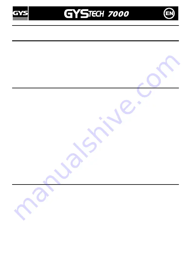 GYS GYSTECH 7000 Manual Download Page 3