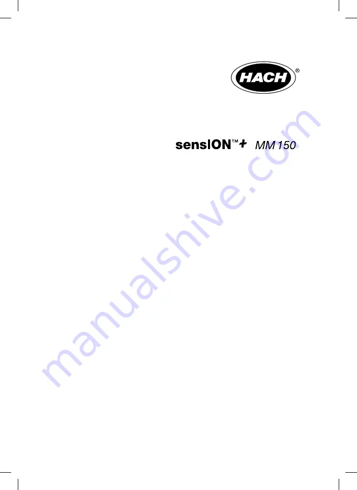 Hach sensION+ MM150 Manual Download Page 1