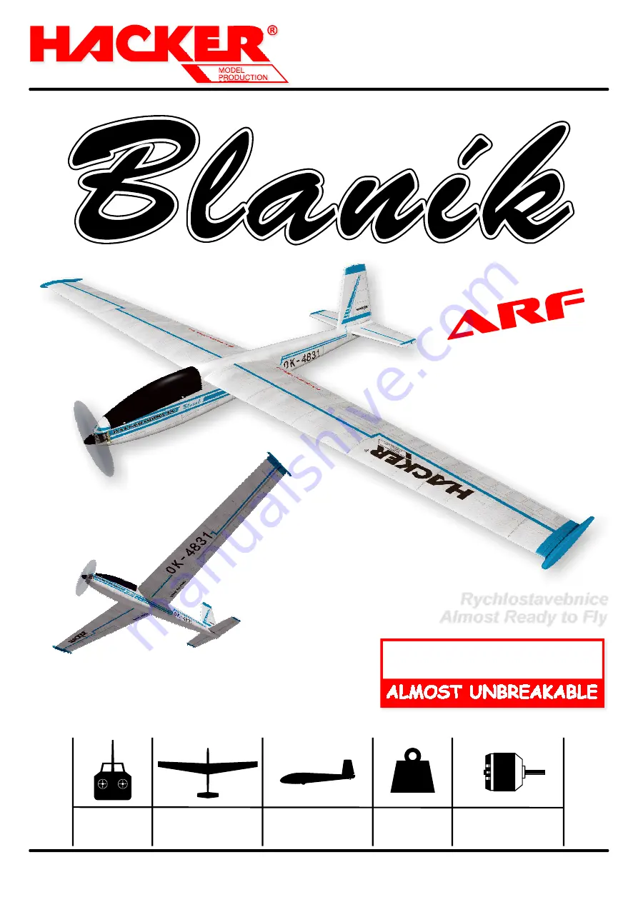 Hacker Blanik Electro ARF SKG Series Manual Download Page 1