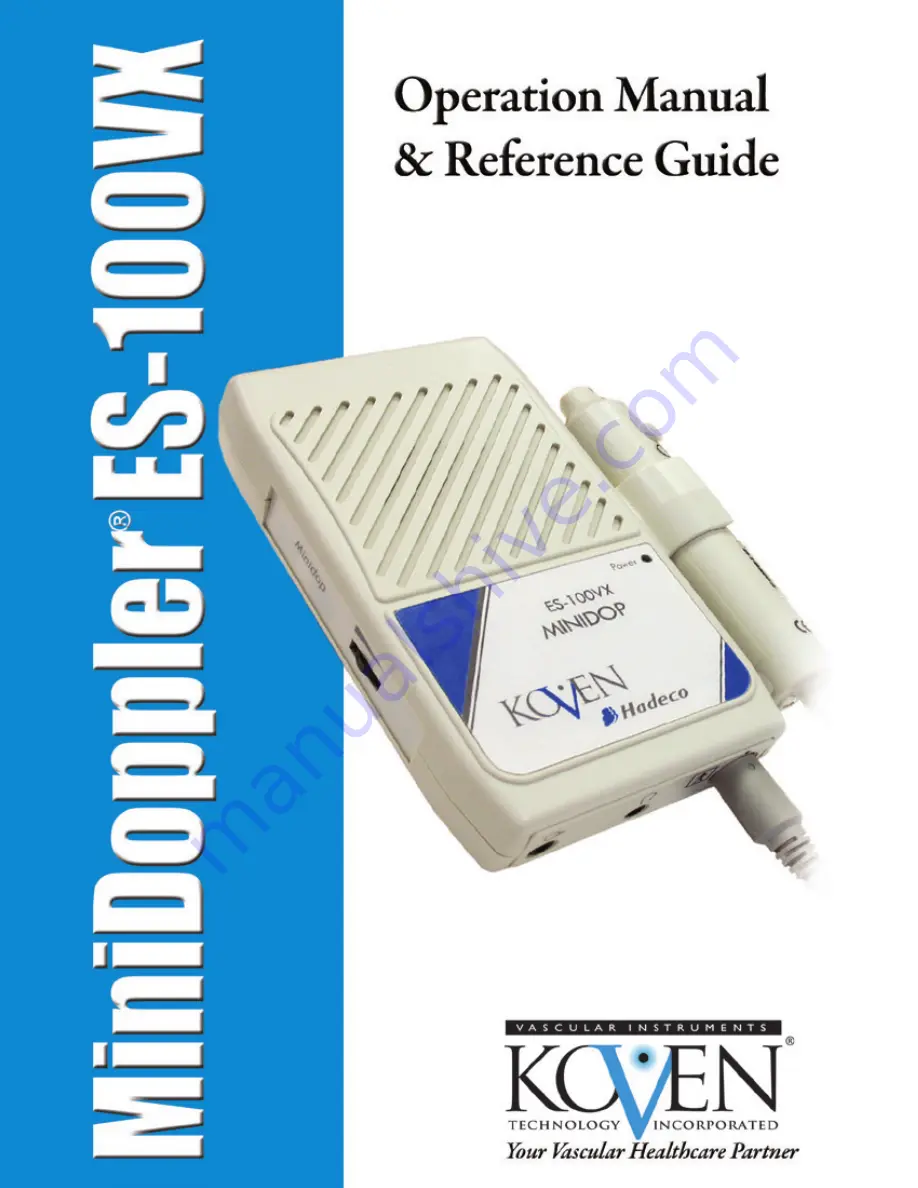 Hadeco Koven MiniDoppler ES-100VX Operation Manual & Reference Manual Download Page 1