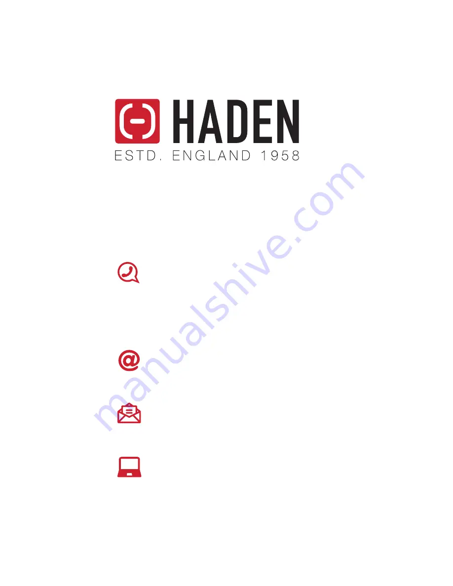 Haden 750005 Instruction Manual Download Page 2