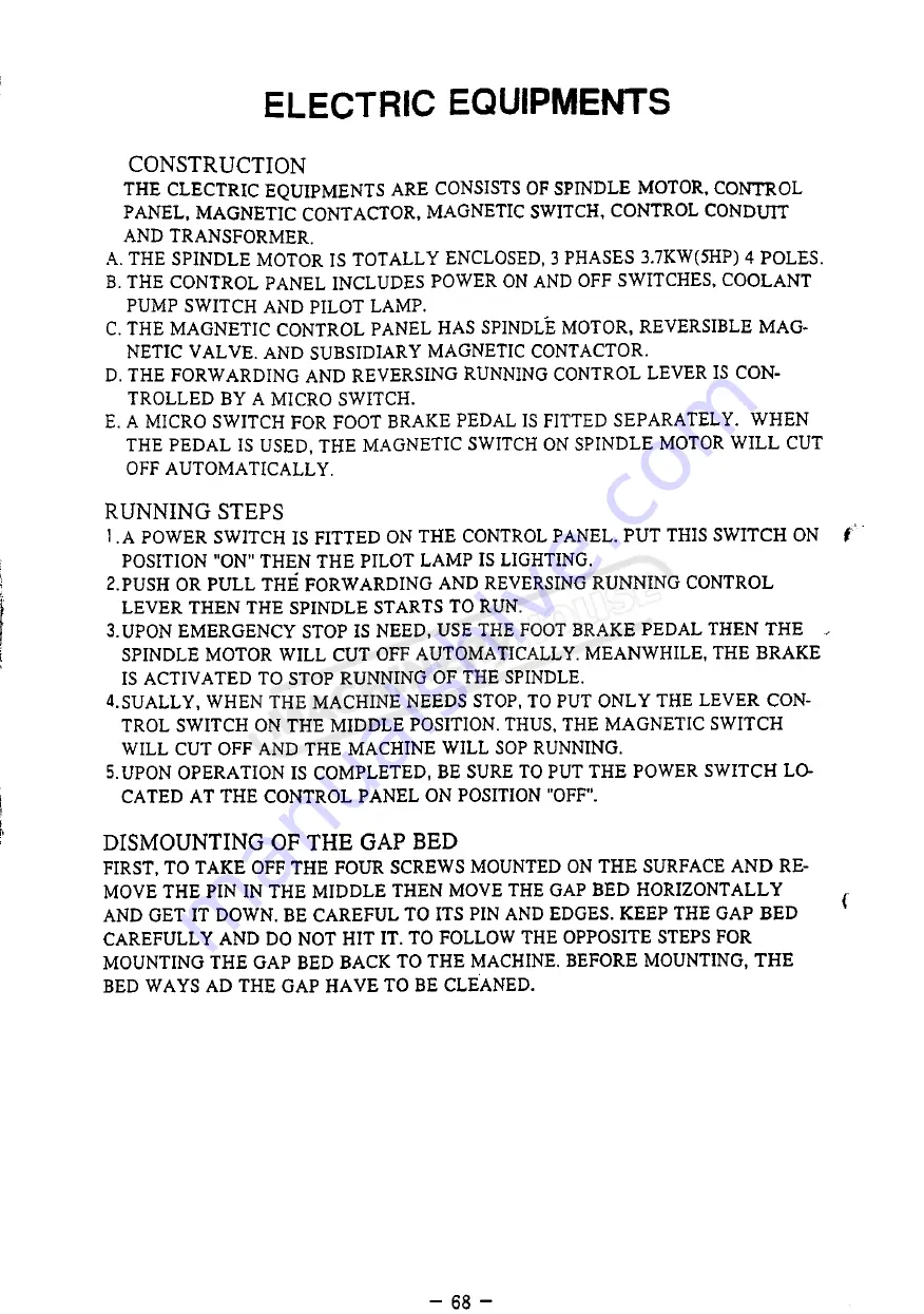 Hafco Metalmaster AL-1000D Instruction Manual Download Page 69