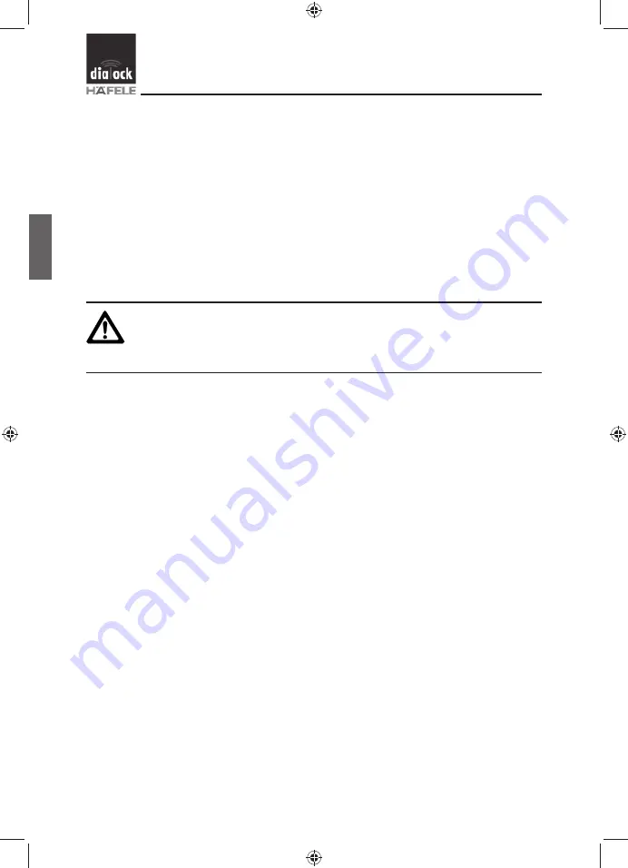 Hafele Dialock MDU 100 Operating Instructions Manual Download Page 16