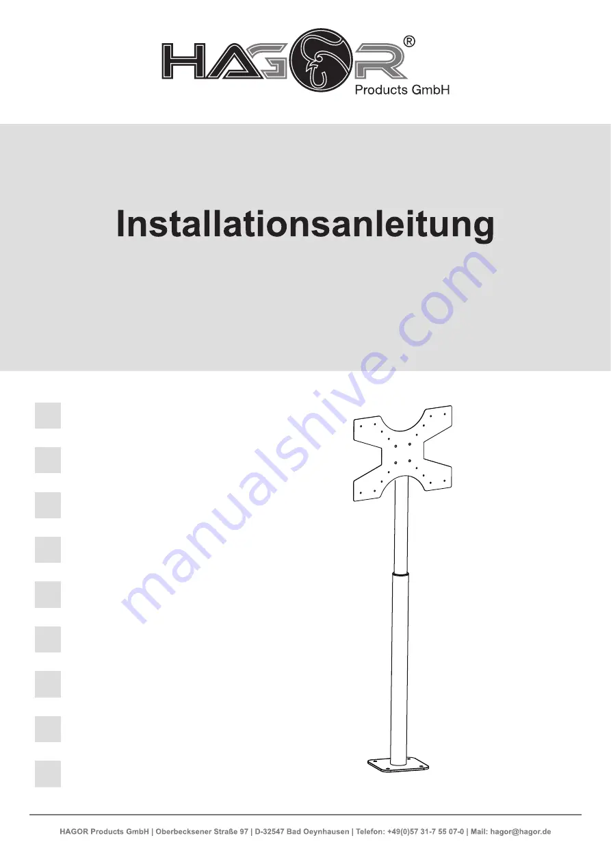 HAGOR Braclabs-Stand Floormount Installation Manual Download Page 1