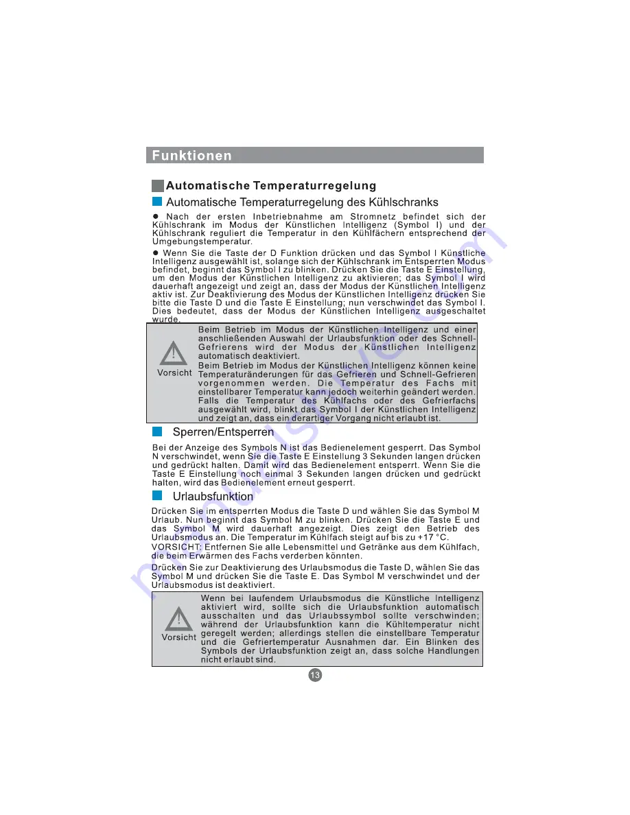 Haier AFD626TF Operation Manual Download Page 44