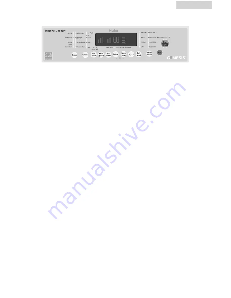 Haier GWT700AW - Genesis Series 27 Washer User Manual Download Page 39