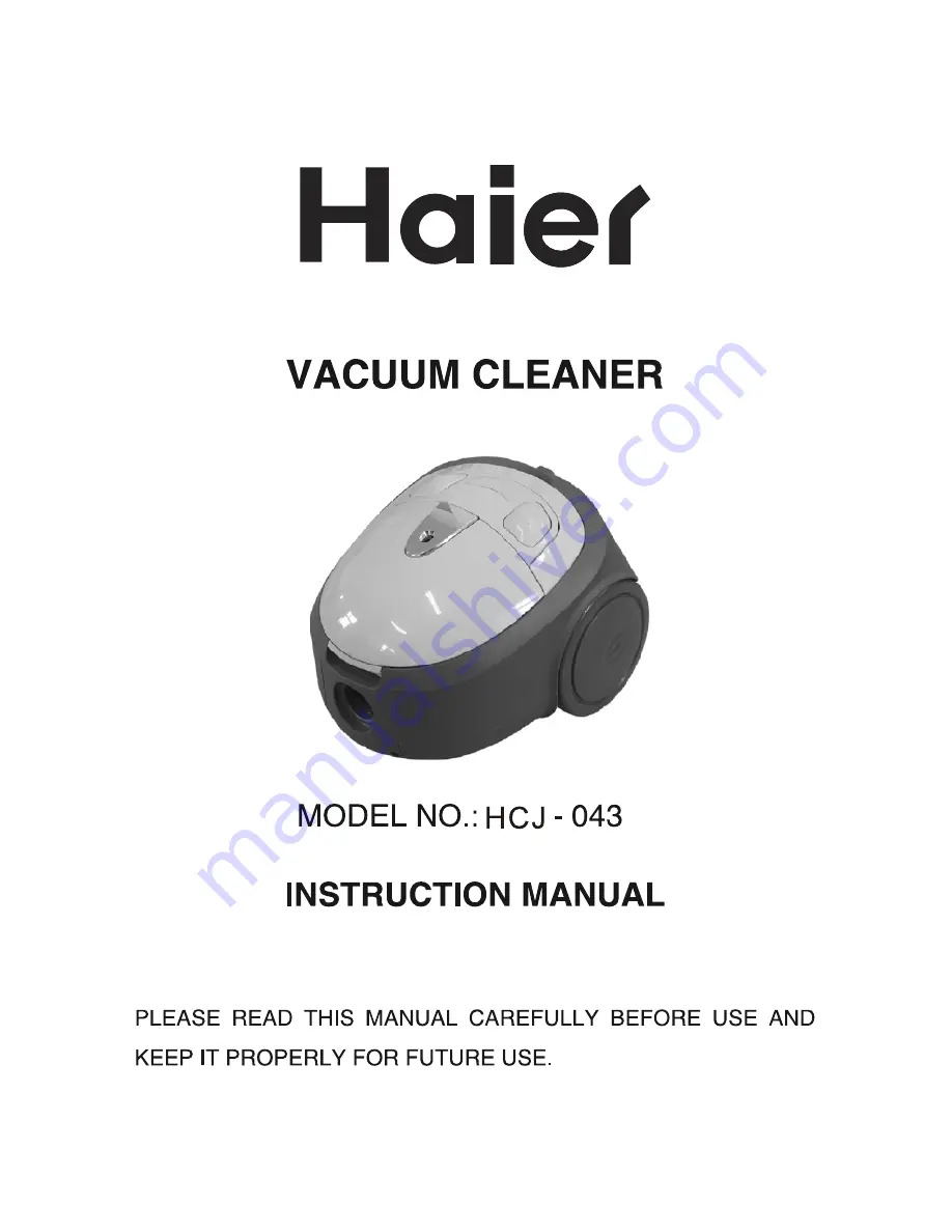 Haier HCJ-043 Instruction Manual Download Page 1