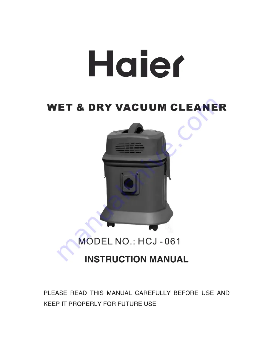 Haier HCJ-061 Instruction Manual Download Page 1