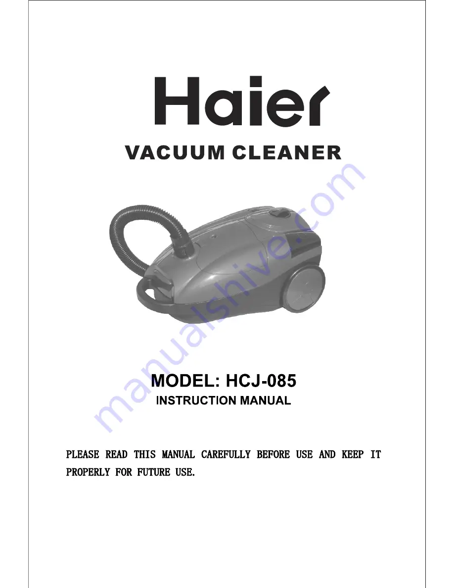 Haier HCJ-085 Instruction Manual Download Page 1