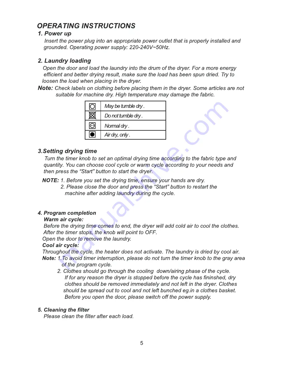 Haier HDY-M60 Owner'S Manual Download Page 6