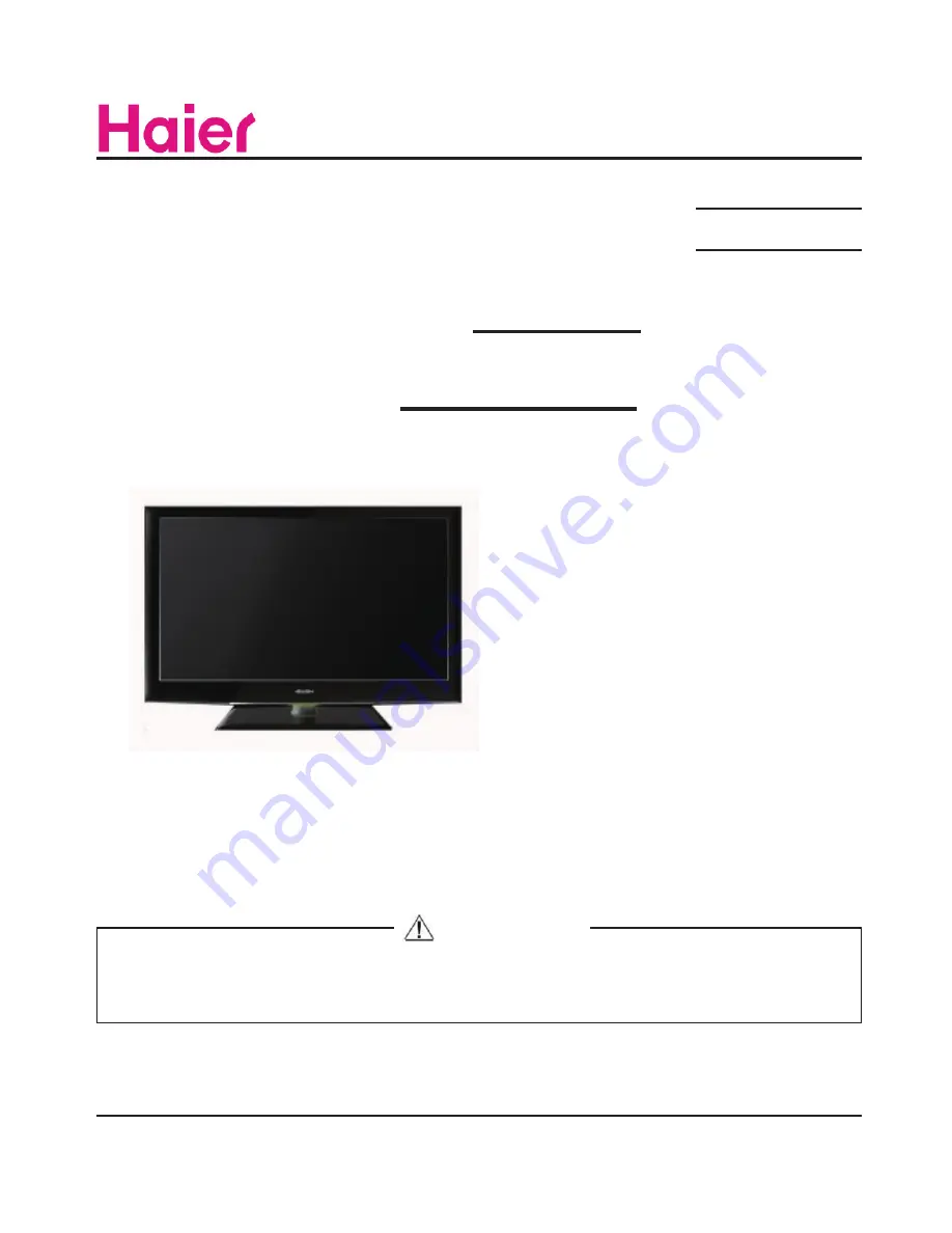 Haier HL46XSL2 Service Manual Download Page 1