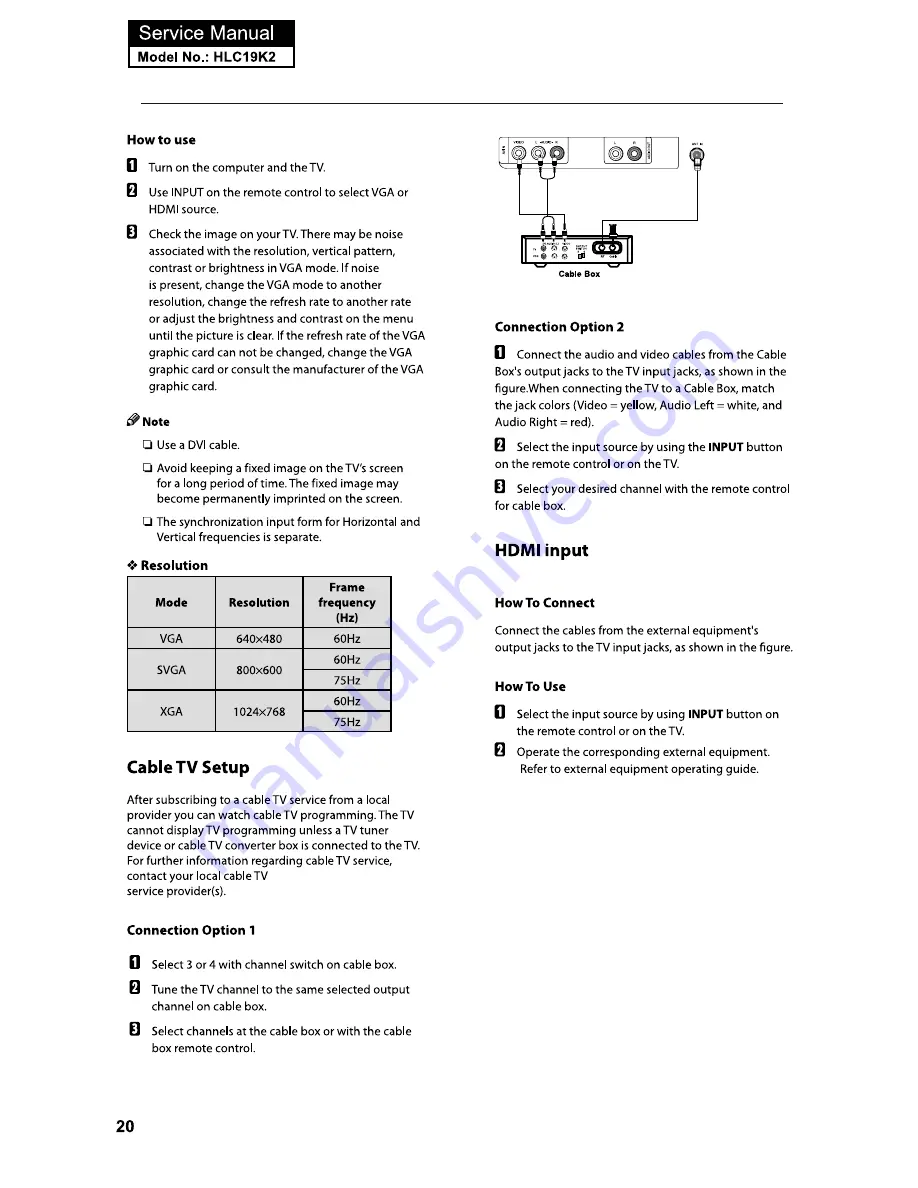 Haier HLC19K2 Service Manual Download Page 21