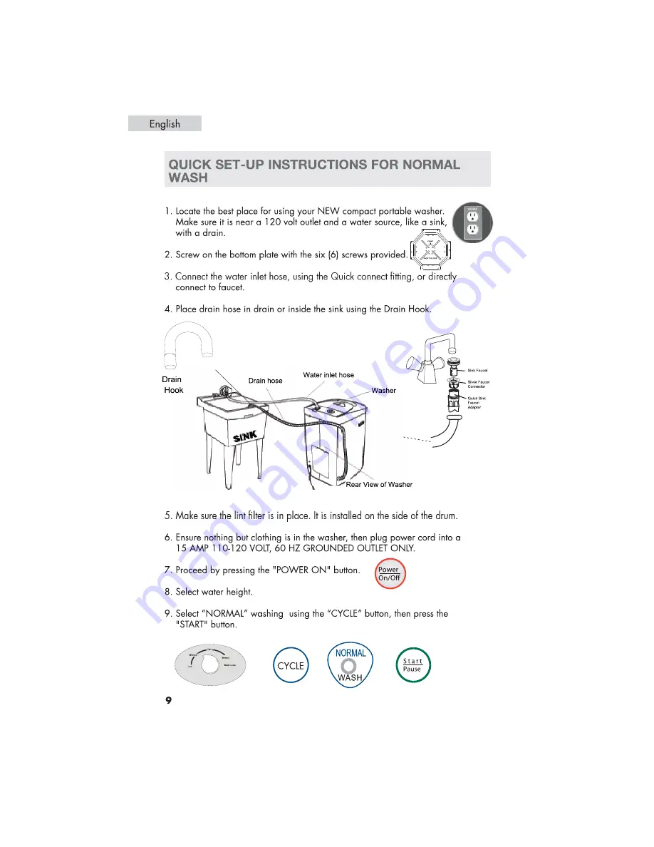 Haier HLP021 - PULSATOR Portable Washer Скачать руководство пользователя страница 10