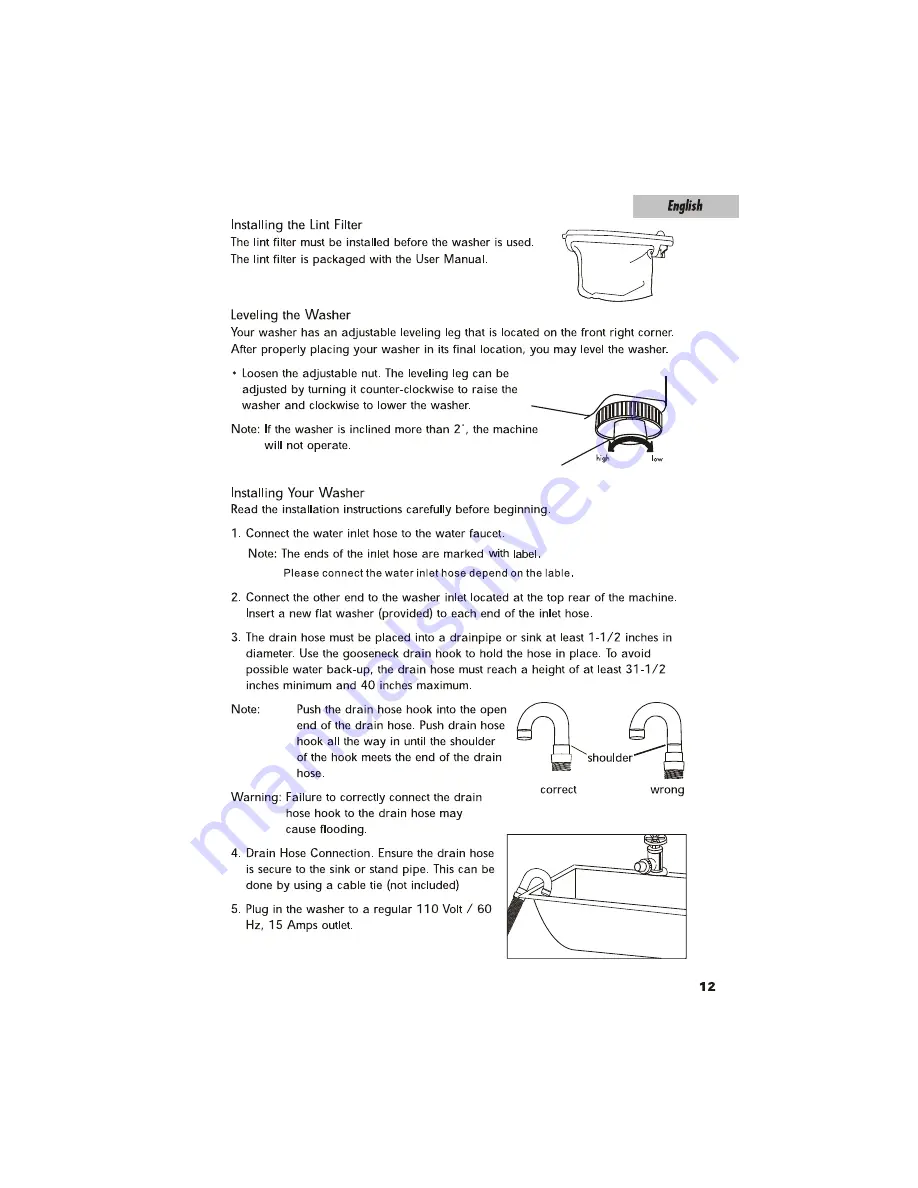 Haier HLP20E - Pulsator Washer User Manual Download Page 13