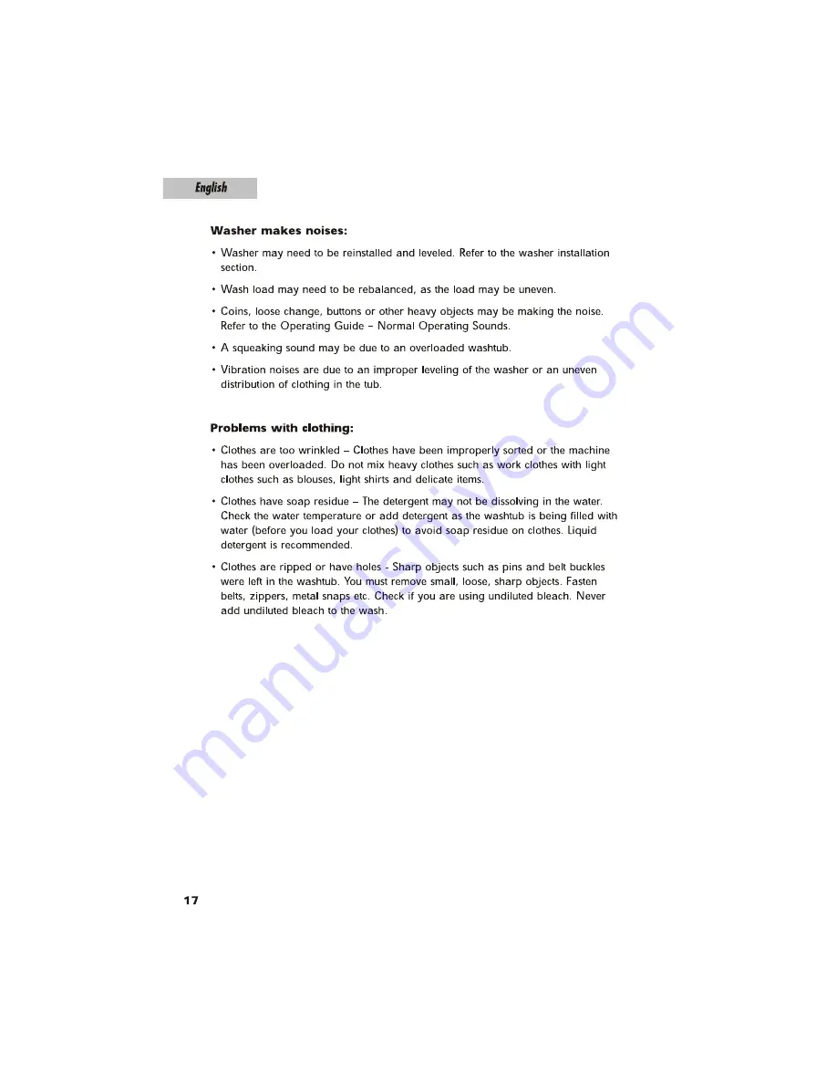 Haier HLP20E - Pulsator Washer User Manual Download Page 18