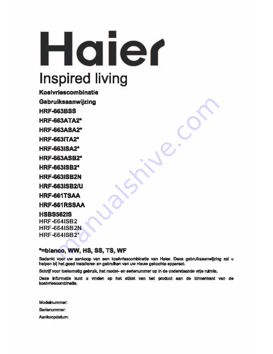 Haier HRF-661RSSAA User Manual Download Page 253