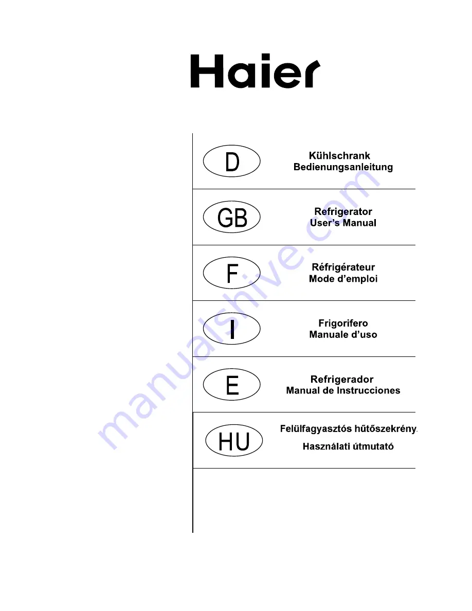 Haier HRFN-250D User Manual Download Page 1