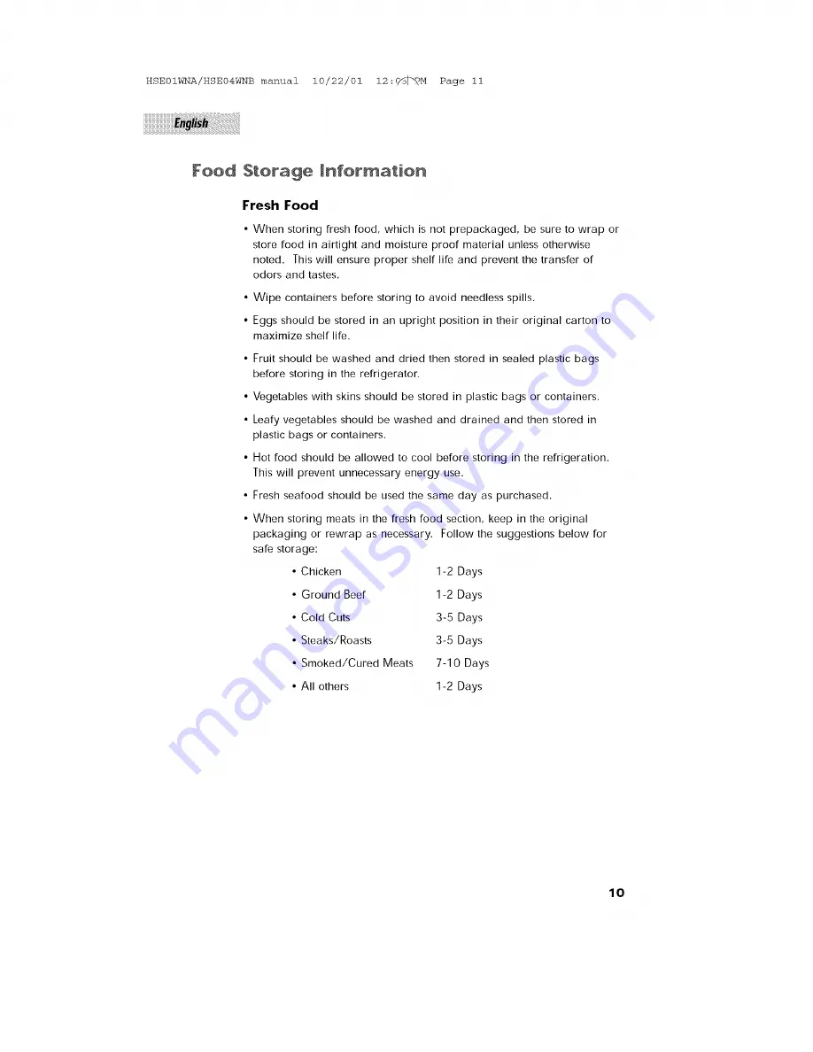 Haier HSE01WNA User Manual Download Page 11