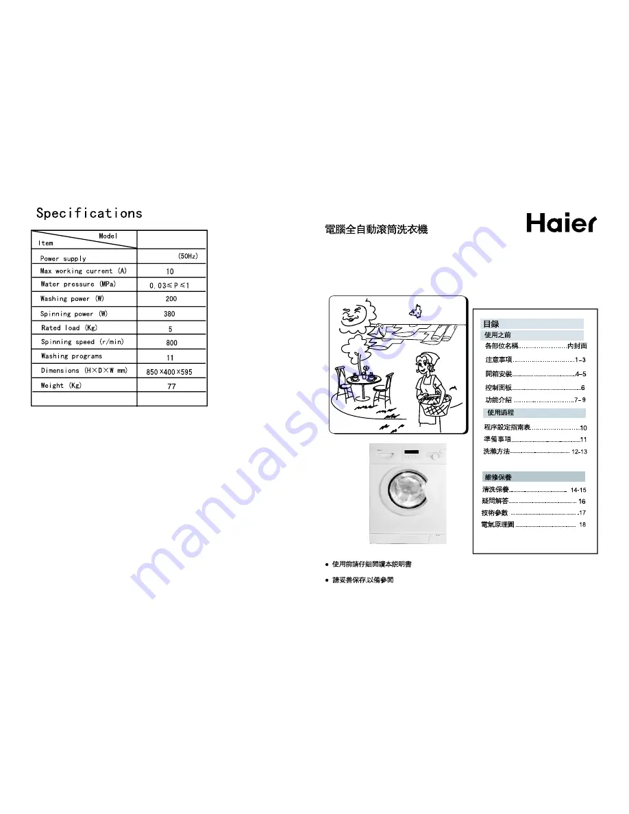 Haier HW-CS850TXVE User Manual Download Page 1