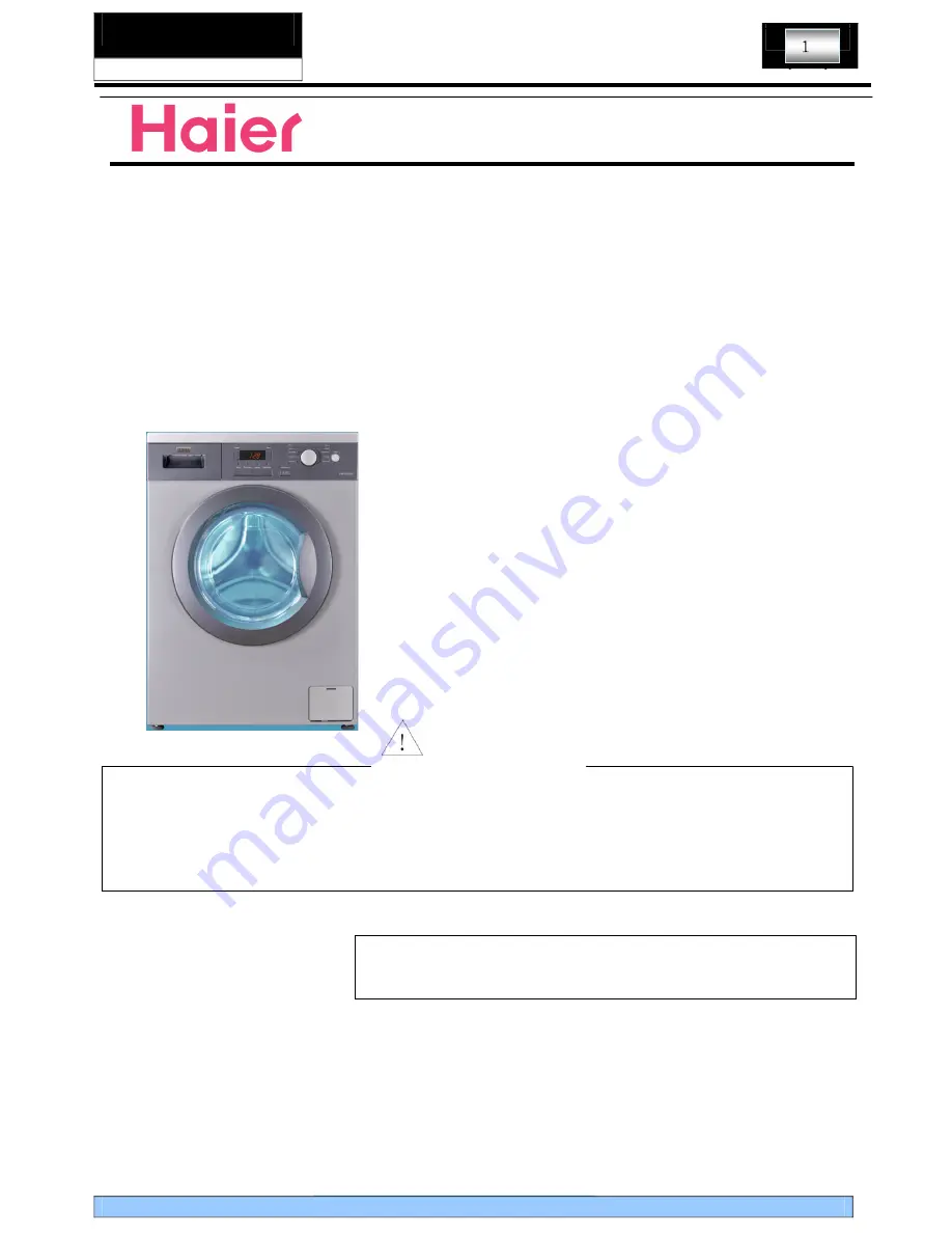 Haier HW60-1201B Service Manual Download Page 1