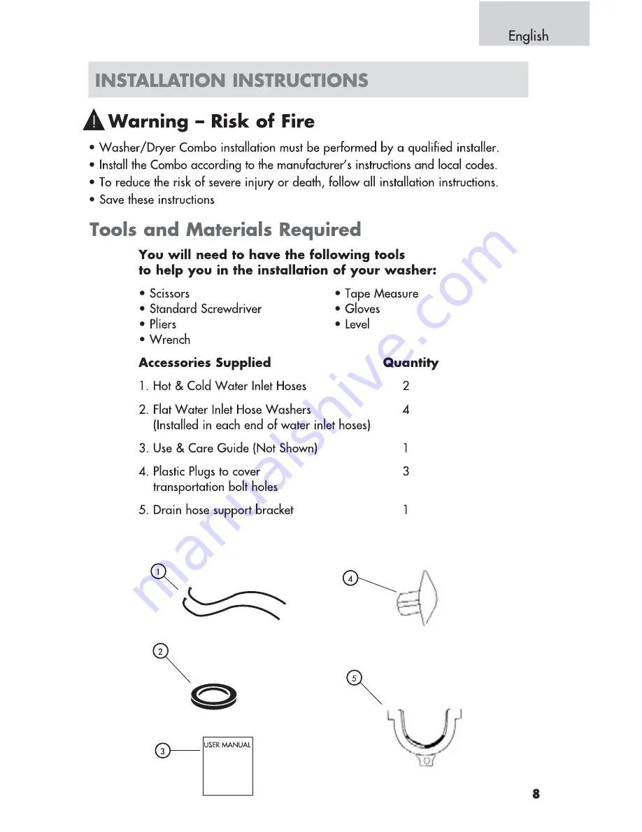 Haier HWD1600 User Manual Download Page 9